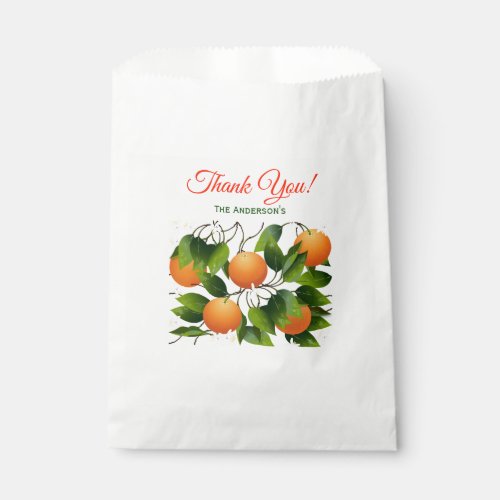 Orange You Sweet Citrus Fruit  Thank You Favor Bag