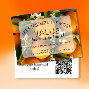 Orange You Thinking of Selling Real Estate Postcar Announcement Postcard