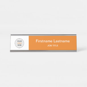 Orange Your Logo Modern Desk Name Plate