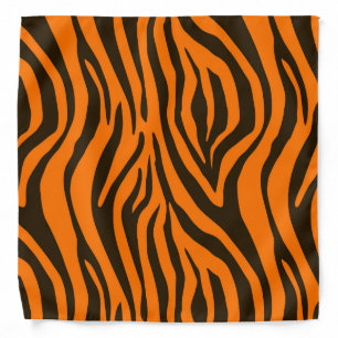 Orange Zebra Animal Print Pattern Bandana