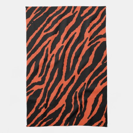 Orange Zebra Kitchen Towel