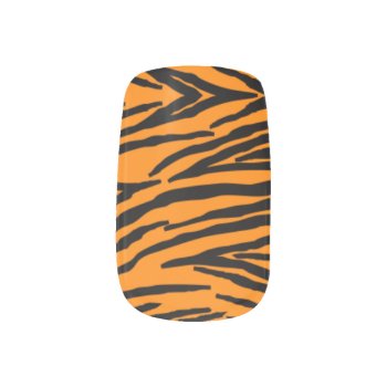 Orange Zebra Minx® Nail Wraps by StormythoughtsGifts at Zazzle