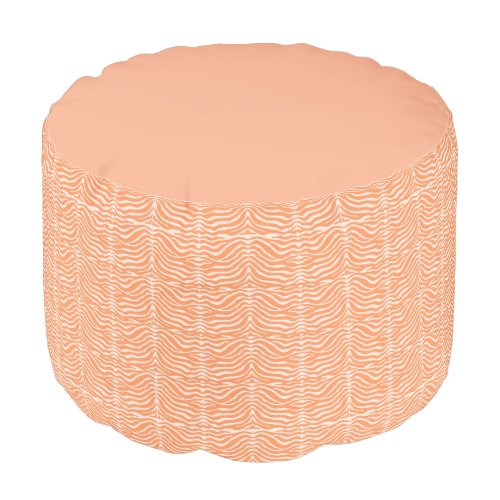 Orange Zebra Pattern Pouf