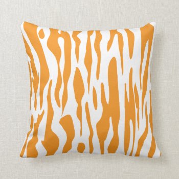 Orange Zebra Print American Mojo Pillow by nyxxie at Zazzle