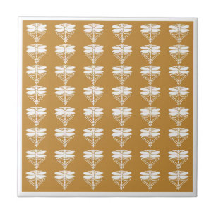 Orange Zest Arts and Crafts Dragonflies Ceramic Tile