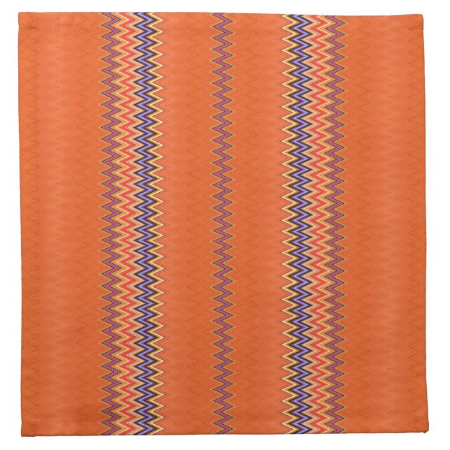Orange Zigzag Cloth Napkin (Front)