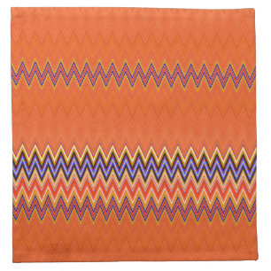 Orange Zigzag Cloth Napkin