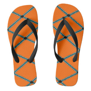 Orange Zigzag Pattern Flipflops