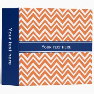 Orange Zigzag Pattern with Royal Blue 3 Ring Binder
