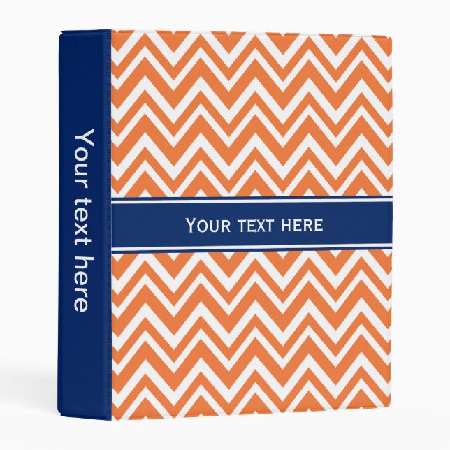 Orange Zigzag Pattern with Royal Blue Mini Binder (Front/Spine)