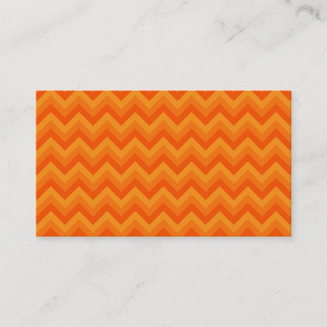 Orange Zigzag Stripes. Business Card (Front)