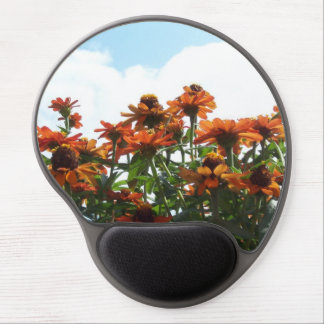 Orange Zinnas Against a Blue Sky Gel Mousepad