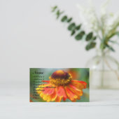 Orange Zinnia Flower Photography Business Card (Standing Front)