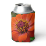 Orange Zinnia Wildflower Nature Floral Can Cooler
