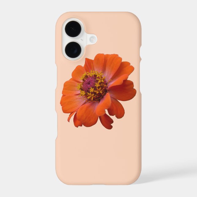 Orange Zinnia Wildflower Nature Floral Case-Mate iPhone Case (Back)