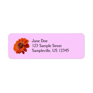 Orange Zinnia Wildflower Nature Floral Label