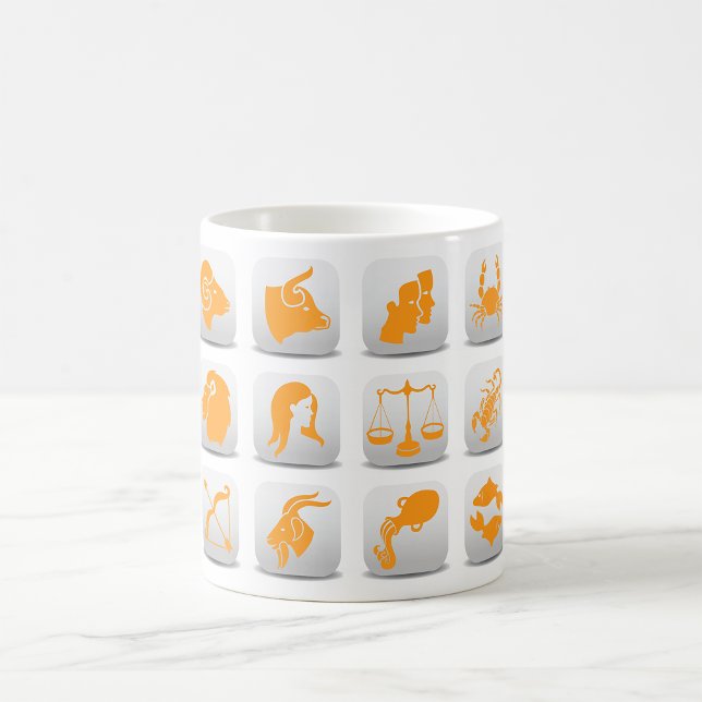 Orange Zodiac Signs Astrology Symbols Coffee Mug (Creator Uploaded)