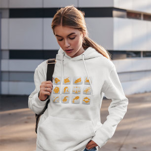 Orange Zodiac Signs Astrology Symbols Hoodie