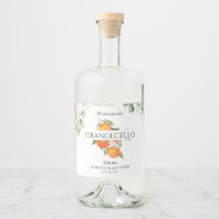 Orangecello Label Citrus Orange Wedding Favor
