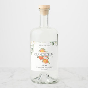 Orangecello Label Citrus Orange Wedding Favor