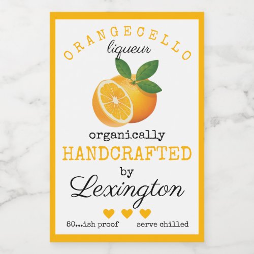 Orangecello Label For Small Bottles 