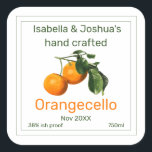 Orangecello label | vintage orange illustration<br><div class="desc">Handcrafted Orangecello label,  This design features a vintage illustration of an orange branch. Editable templates have been set up ready for you to personalize and customize. Give your homemade gifts the finishing touch.</div>