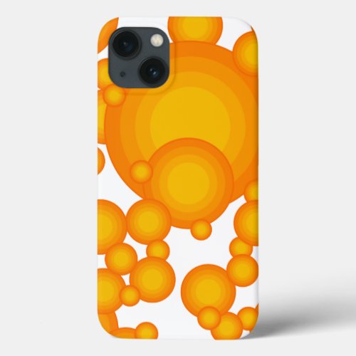 Oranger 70s styling circles like bubbles iPhone 13 case