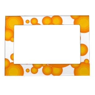 Oranger 70s styling circles like bubbles magnetic picture frame
