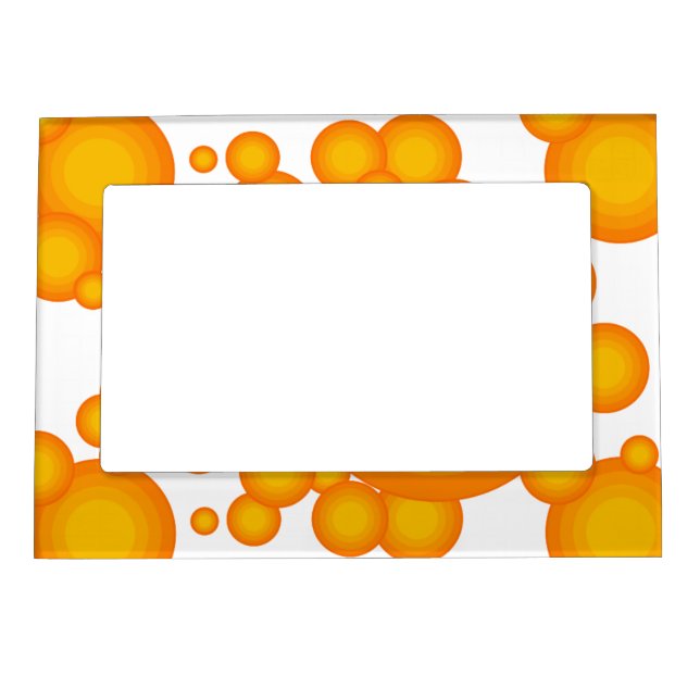 Oranger 70s styling circles like bubbles magnetic picture frame (Front)