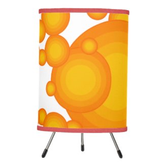 Oranger 70s styling circles like bubbles tripod lamp