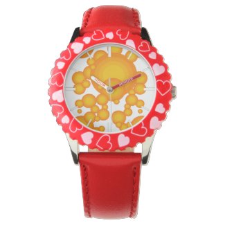 Oranger 70s styling circles like bubbles watch