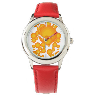 Oranger 70s styling circles like bubbles watch