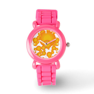 Oranger 70s styling circles like bubbles watch