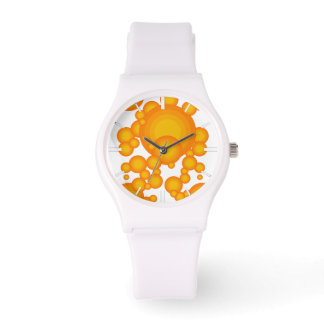 Oranger 70s styling circles like bubbles watch