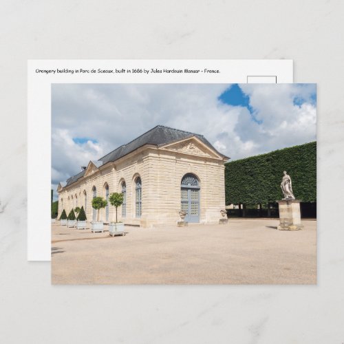 Orangery building in Parc de Sceaux _ France Postcard