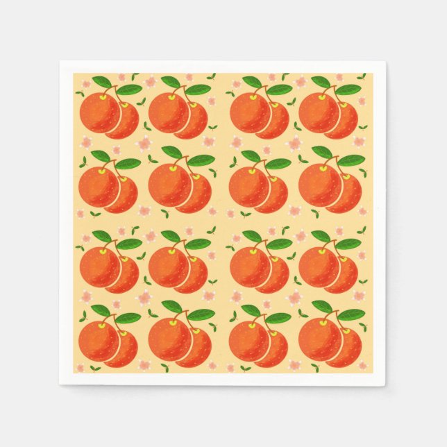 Oranges and blossoms napkins (Front)