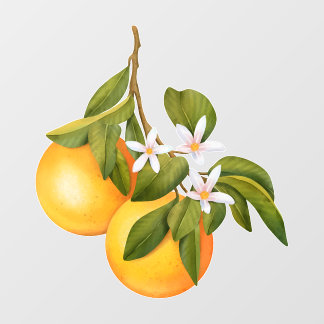 Oranges and Blossoms on a Branch Market Wall Decal