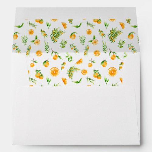 Oranges and Foliage Pattern Envelope