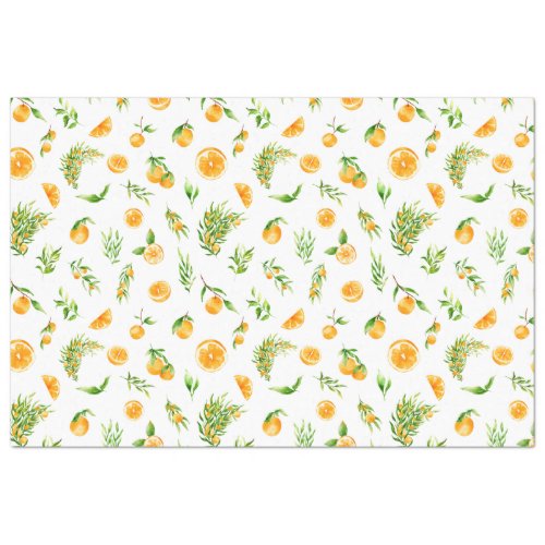 Oranges and Foliage Pattern Tissue Paper