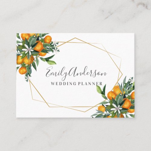 Oranges and gold trendy business card