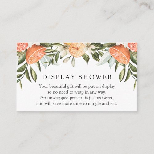 Oranges and Greenery Display Shower Enclosure Card