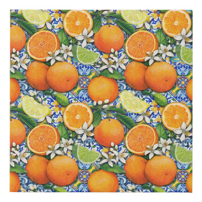Oranges and lemons  faux canvas print (Front)