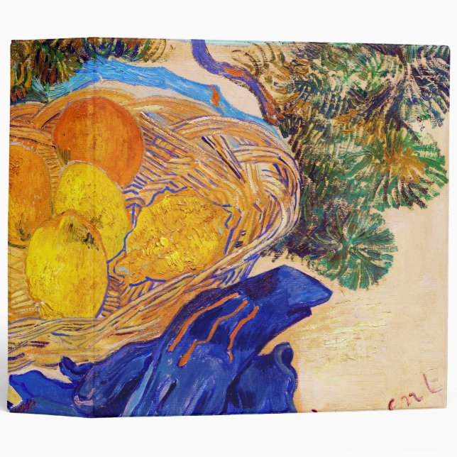 Oranges and Lemons with Blue Gloves, Van Gogh 3 Ring Binder (Front/Spine)