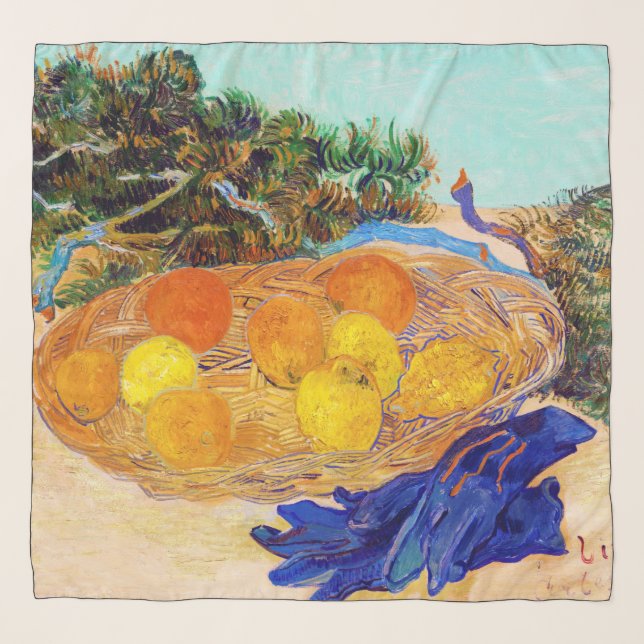 Oranges and Lemons with Blue Gloves, Van Gogh Scarf (Front)