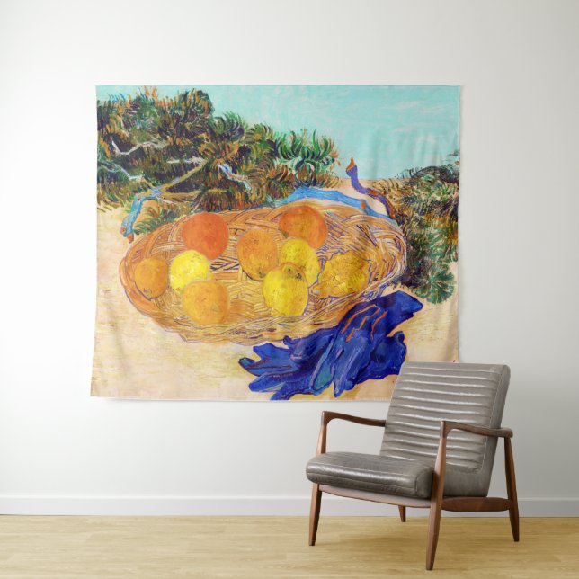 Oranges and Lemons with Blue Gloves, Van Gogh Tapestry (In Situ (Horizontal))