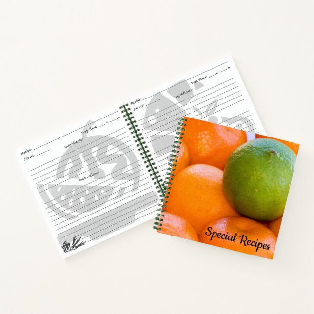 Oranges and Lime Close-Up Photograph Custom Notebook (Inside)