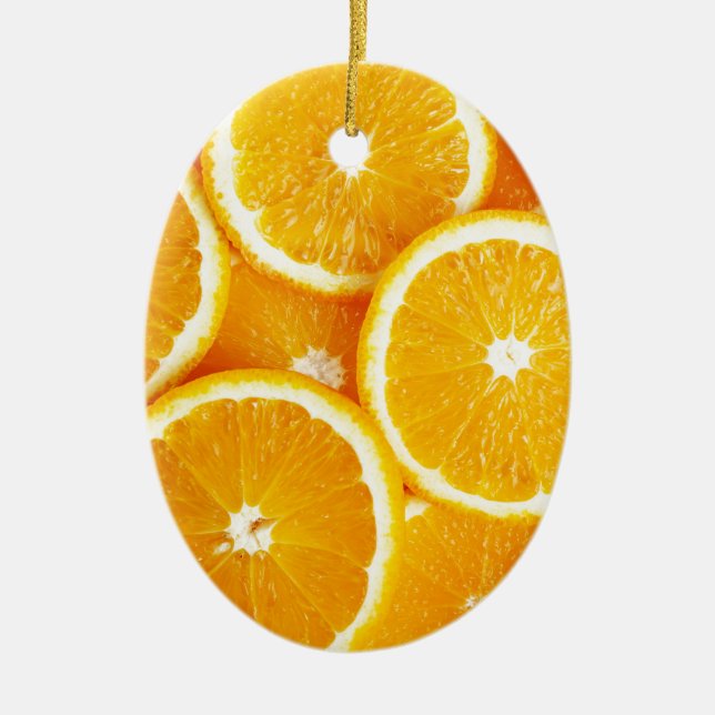 Oranges and more Oranges Ceramic Ornament (Front)