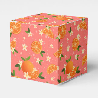 Oranges and orange blossom joy favor boxes