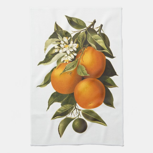 Oranges and Poppies Kitchen Towel (Vertical)