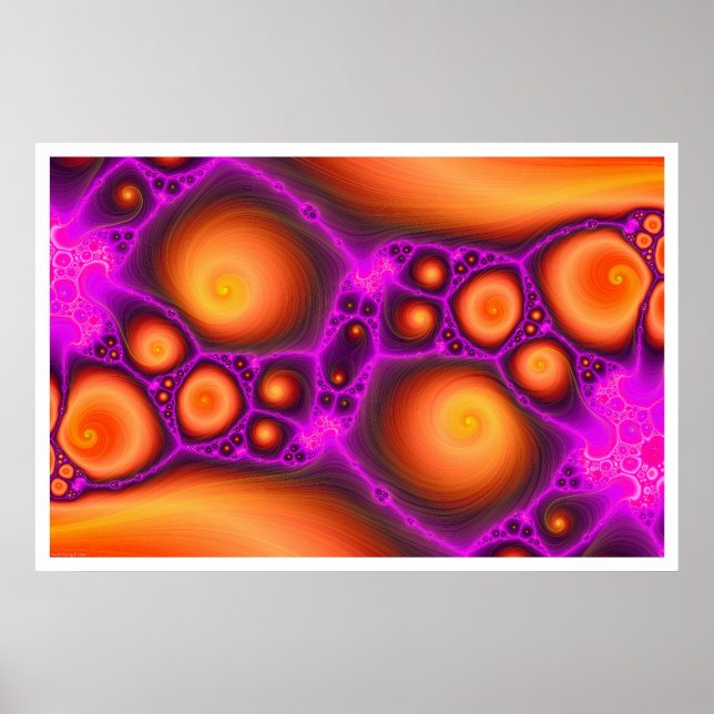 Oranges and Purples Fractal #1 Poster (Front)